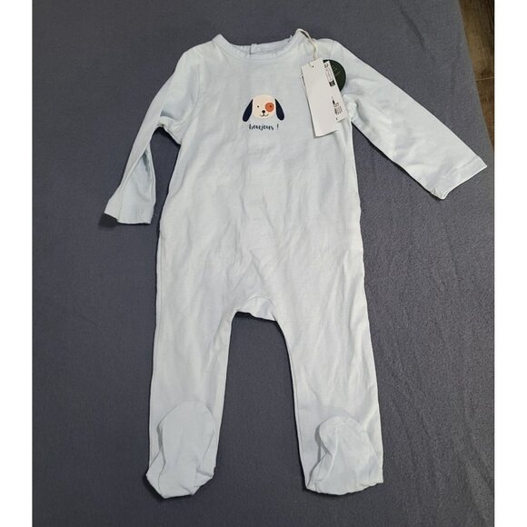 bout'chou Baby 6M Footie Sleeper One Piece Pajamas Puppies Dogs Set of 2 NWT - Picture 2 of 9